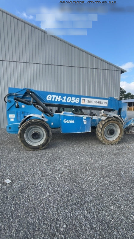 2019 Genie GTH-1056 Cab/Heat/AC, Solid RT Tires, LED Work Lights, Beacon 60" QA Carriage, 60" Forks