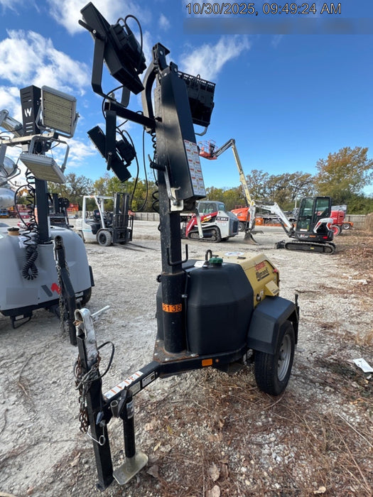 2022 Allmand NLV3GR (4) LED Light Fixture 350W, 23' Vertical Mast, 3kW Prime, Towable, ES Decals, T3