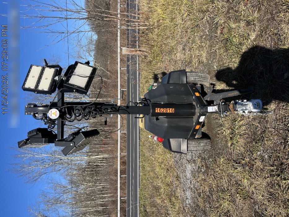 2021 Allmand NLV3GR (4) LED Light Fixture 350W, 23' Vertical Mast, 3kW Prime, Towable, Deep Sea L401, Leveling Jacks, Yanmar T4F 5.8hp