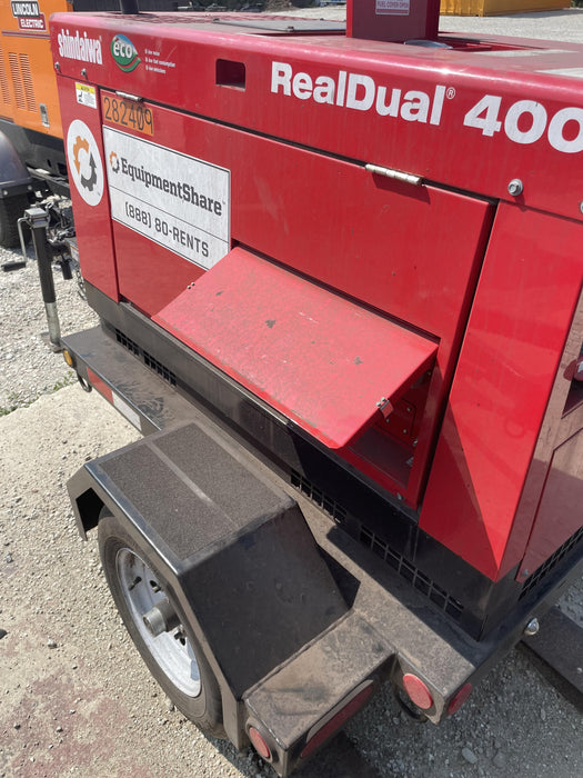 2022 Shindaiwa DGW400MDL Kubota D902 Engine, 23 HP, Dual Op Welder, Wire, Arc, Droop Stick, Tig, and CC Stick Functionality, Simulphase, 3 Phase and 1 Phase Gen Output, Single Axle NB Trlr, Slr Trckl Chrg 12V 12W, Fire Ext