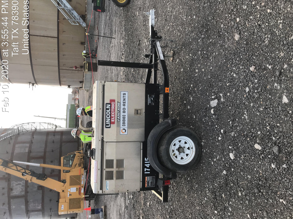 2018 Lincoln Electric Vantage 322 Lincoln Vantage 322 Welder Ready Pak 3 - Vantage 322, Trailer, Fender and light kit, Cable rack