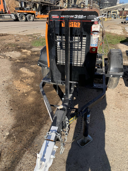 2019 Lincoln Vantage 322 Welder Ready-Pak 3, Two wheel trailer, Fender and Light kit, Cable Rack