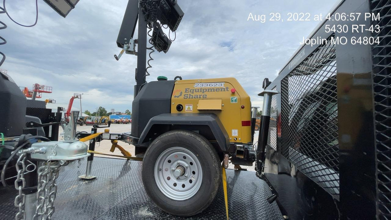 2022 Allmand NLV3GR (4) LED Light Fixture 350W, 23' Vertical Mast, 3kW Prime, Towable, Deep Sea L401, Leveling Jacks, Yanmar T4F 5.8hp