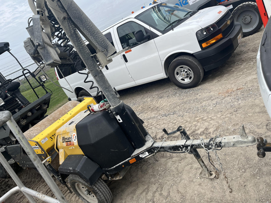 2022 Allmand NLV3GR (4) LED Light Fixture 350W, 23' Vertical Mast, 3kW Prime, Towable, Deep Sea L401, Leveling Jacks, Yanmar T4F 5.8hp