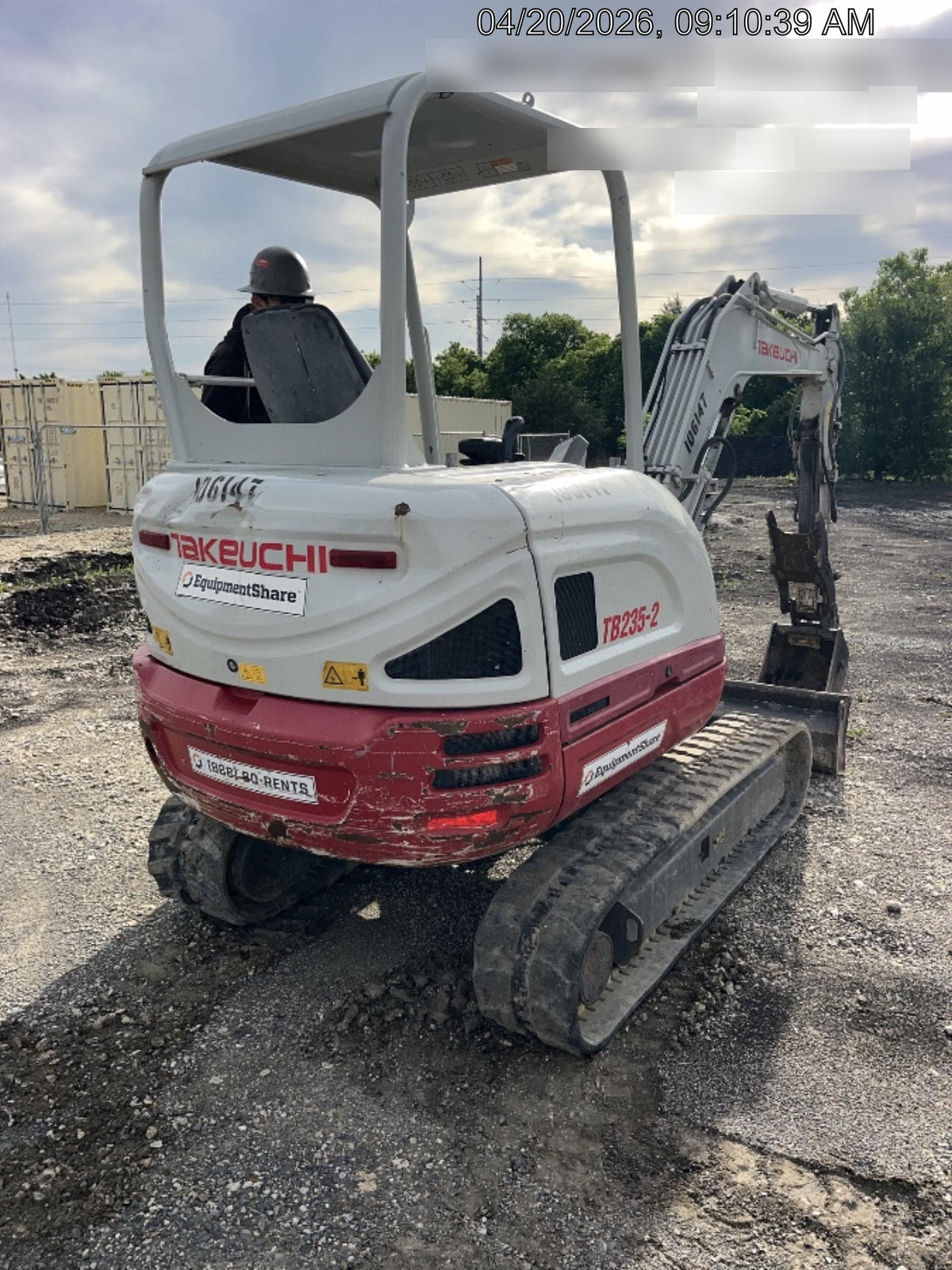2020 Takeuchi TB235-2R Canopy, Rubber Tracks, Manual TAG QC