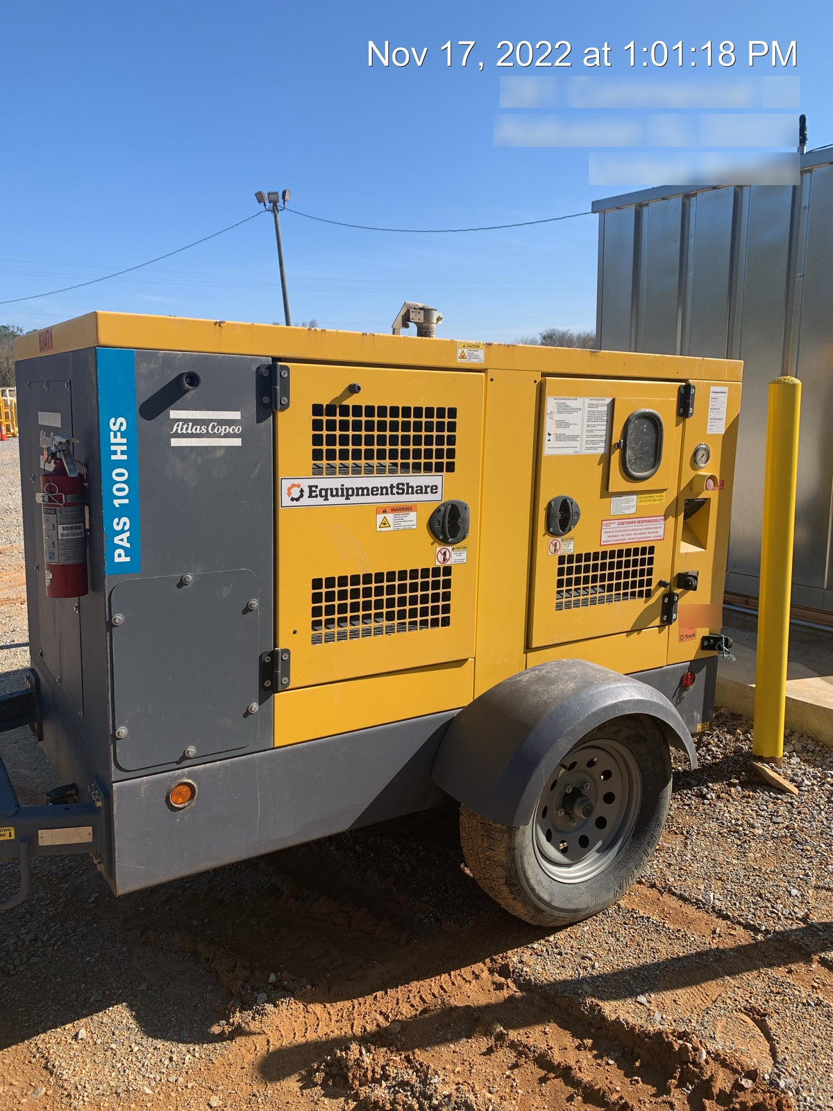 2020 ATLAS COPCO PAS 100 HF CS Enclosed