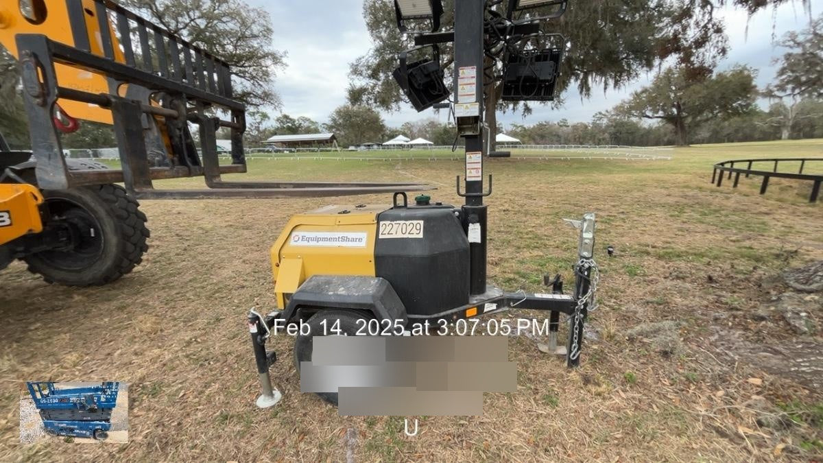 2022 Allmand NLV3GR (4) LED Light Fixture 350W, 23' Vertical Mast, 3kW Prime, Towable, Deep Sea L401, Leveling Jacks, Yanmar T4F 5.8hp