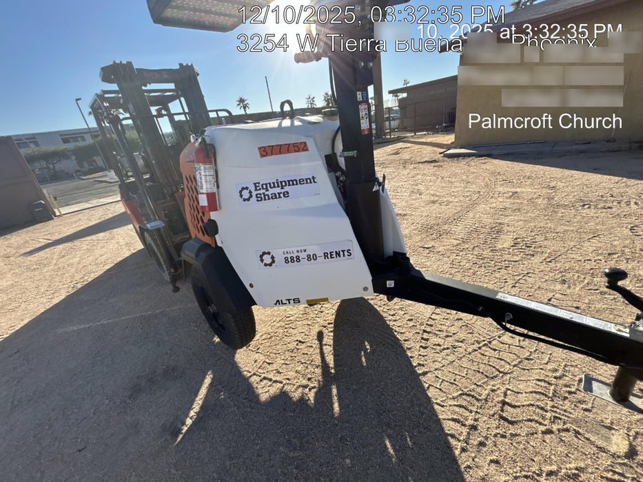 2023 Generac MLT2 Diesel, Flex Switch 120V Input, Powerzone Controller, 
(4) 320W LED Lights, 4kW Generator, 39.9 Gal Fuel Tank, 2" Ball, T3