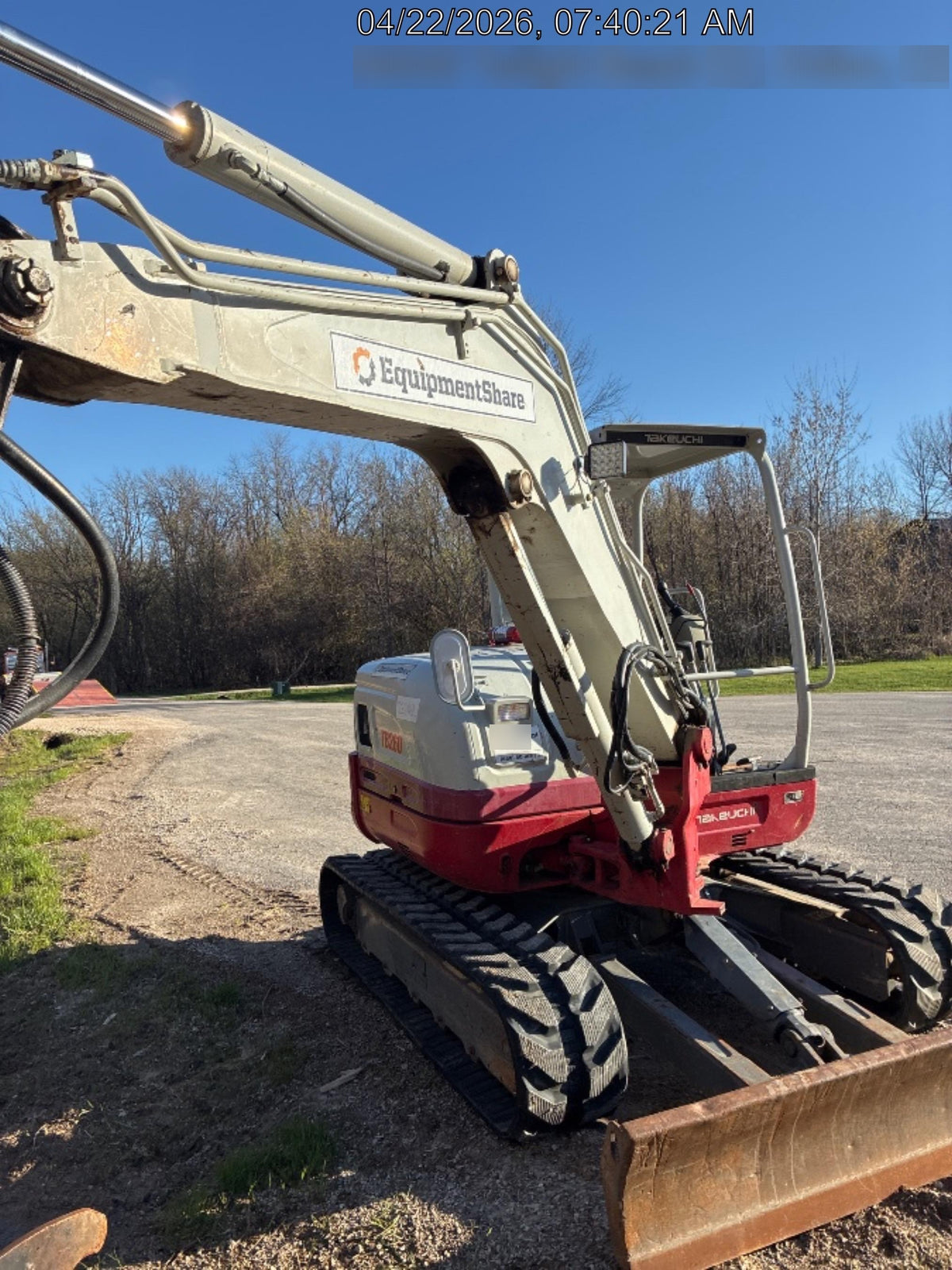 2019 Takeuchi TB260 Takeuchi TB260 Canopy w/Rubber Tracks, Auxiliary Hydraulics, Standard Blade, Manual QC, 12 / 18 / 24" Buckets, Hydraulic Thumb Installed