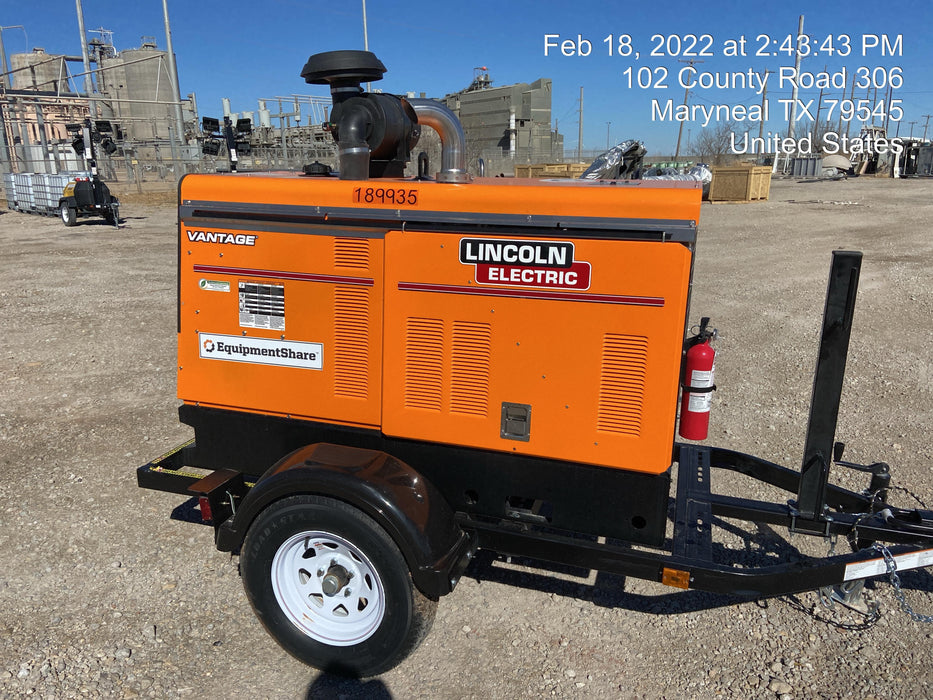 2021 Lincoln Electric Vantage 549X Ready Pak 3, ORANGE (includes trailer, cable rack, fender light kit)