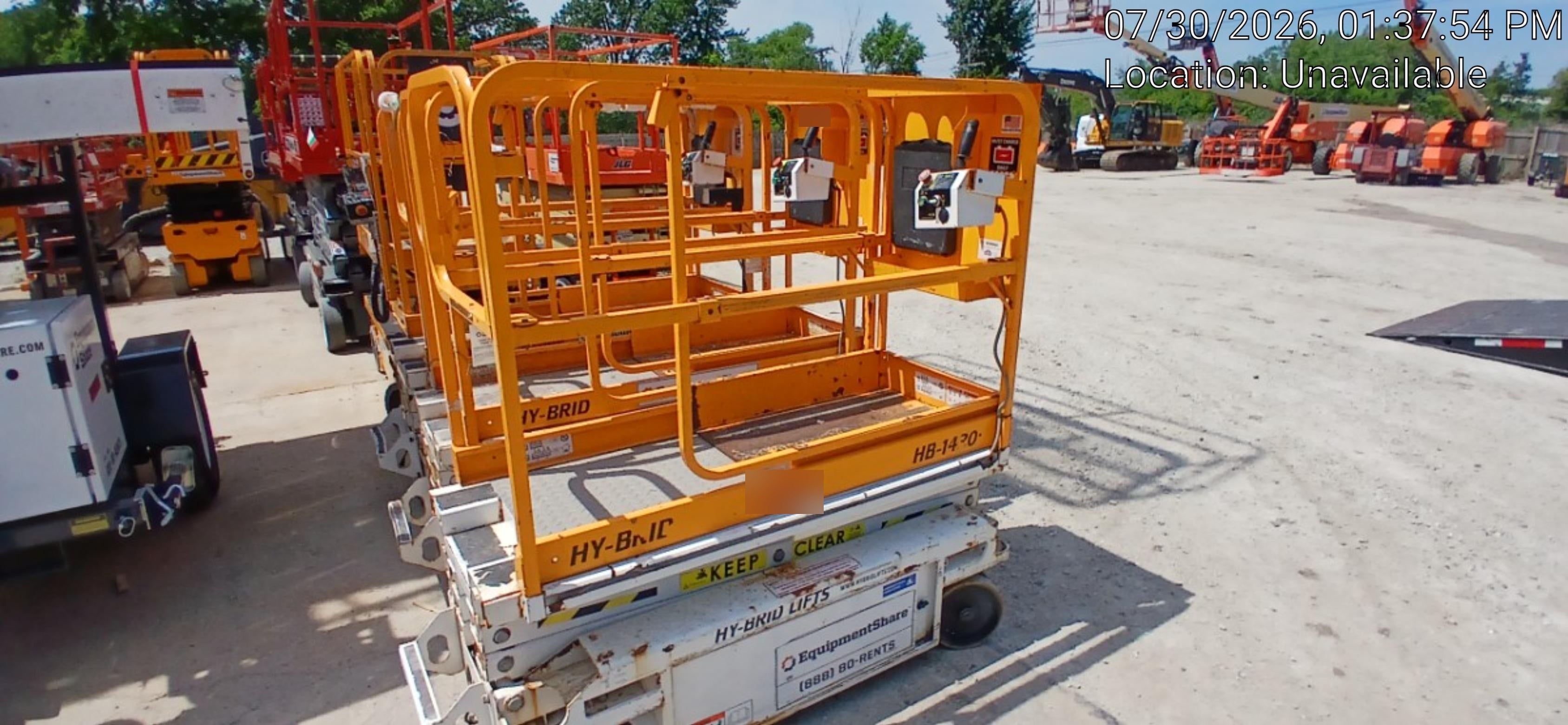Custom Equipment HB-1430 Hy-Brid Scissor Lift
Platform capacity up to 670 lbs
Working height up to 20 ft
Weighs under 1,700 lbs
Non-marking wheels