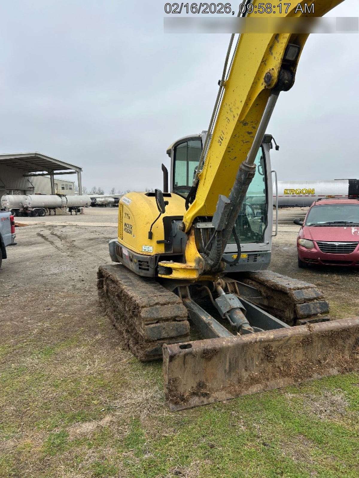 Wacker Neuson ET90 Enclosed Cab, Hybrid Tracks, Long Dipperstick,  Bucket