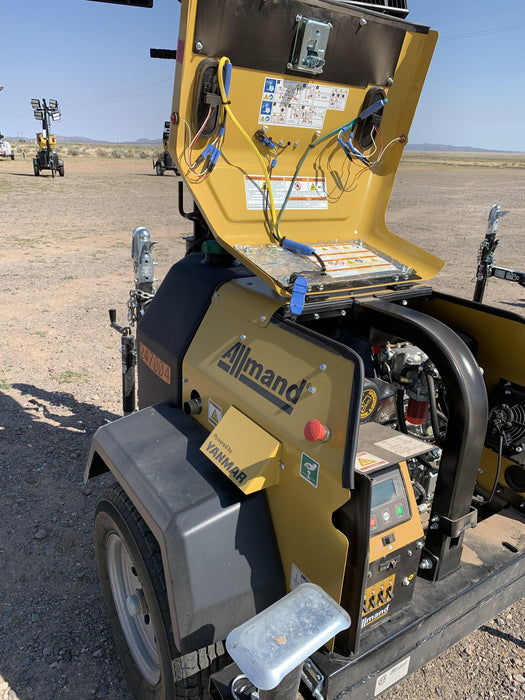 2022 Allmand NLV3GR (4) LED Light Fixture 350W, 23' Vertical Mast, 3kW Prime, Towable, ES Decals, T3