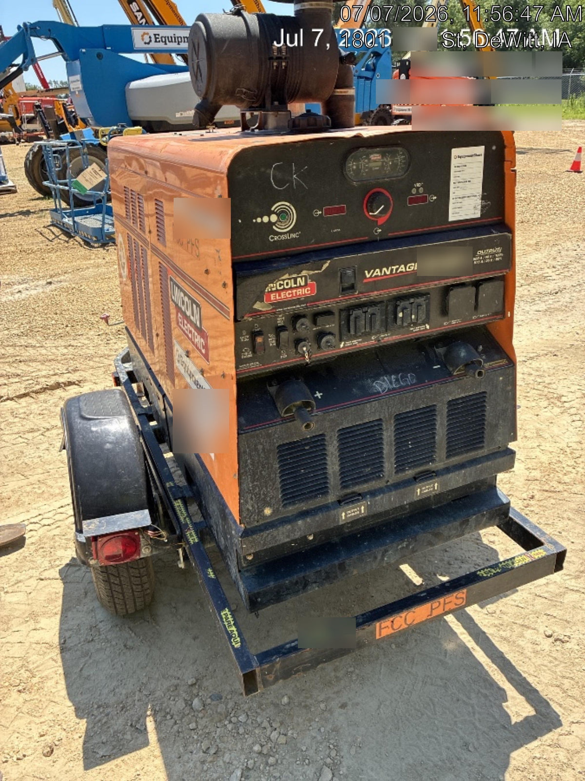 2021 Lincoln Electric Vantage 549X Ready Pak 3, ORANGE (includes trailer, cable rack, fender light kit)