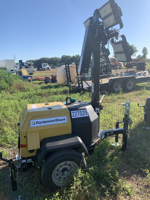 2022 Allmand NLV3GR (4) LED Light Fixture 350W, 23' Vertical Mast, 3kW Prime, Towable, Deep Sea L401, Leveling Jacks, Yanmar T4F 5.8hp