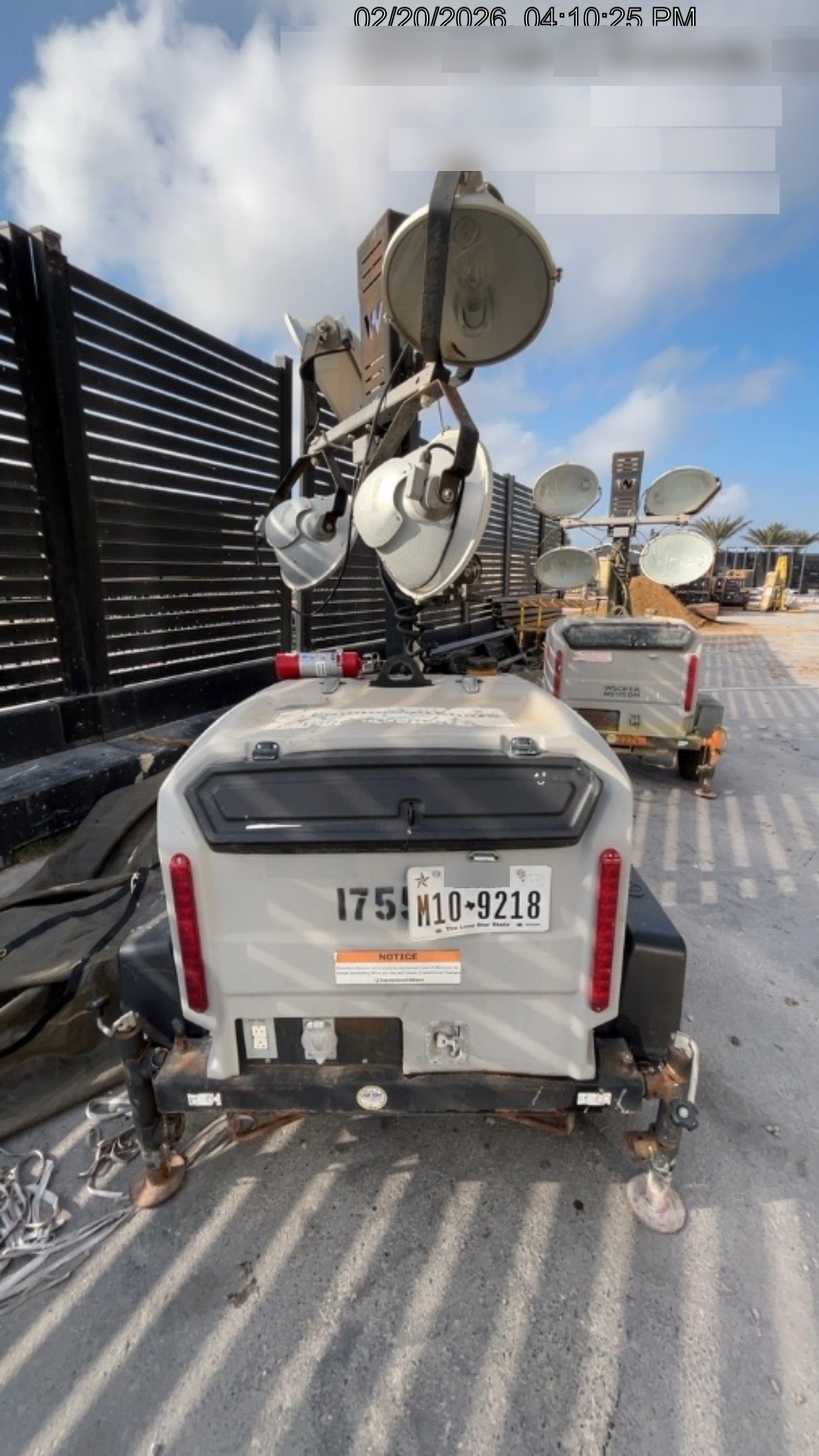 2018 Wacker Neuson LTV6K-MH Wacker Neuson LTV6K Mobile Light Tower w/Fuel Level Sensor Installed, Trailer VIN 5XFLV0416JM004545