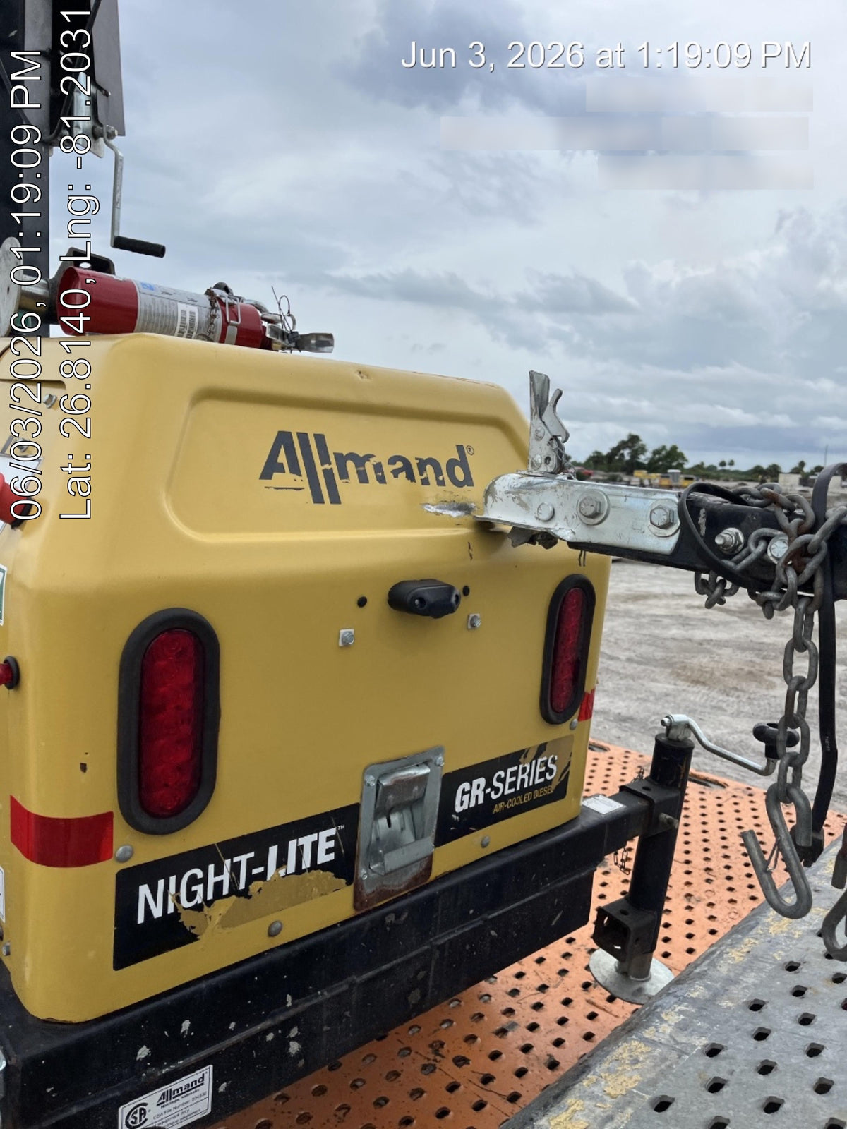 2022 Allmand NLV3GR (4) LED Light Fixture 350W, 23' Vertical Mast, 3kW Prime, Towable, Deep Sea L401, Leveling Jacks, Yanmar T4F 5.8hp