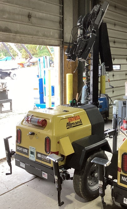 2022 Allmand NLV3GR (4) LED Light Fixture 350W, 23' Vertical Mast, 3kW Prime, Towable, ES Decals, T3