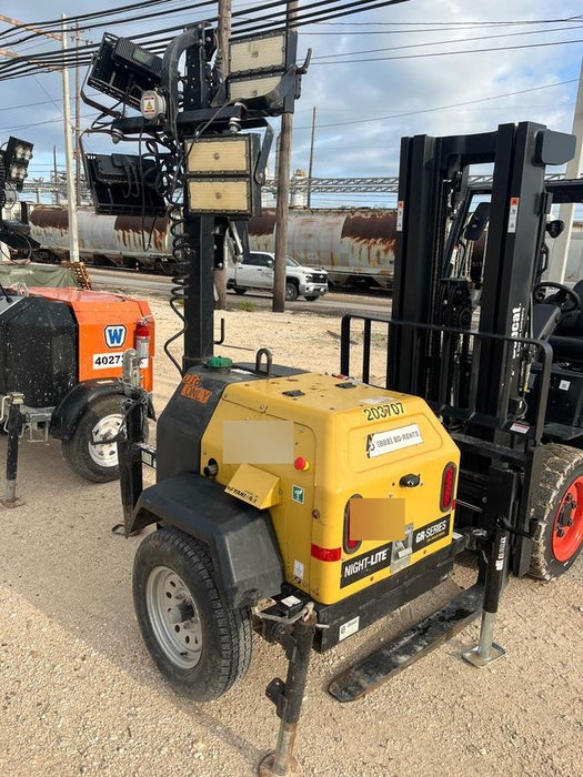 2022 Allmand NLV3GR (4) LED Light Fixture 350W, 23' Vertical Mast, 3kW Prime, Towable, Deep Sea L401, Leveling Jacks, Yanmar T4F 5.8hp