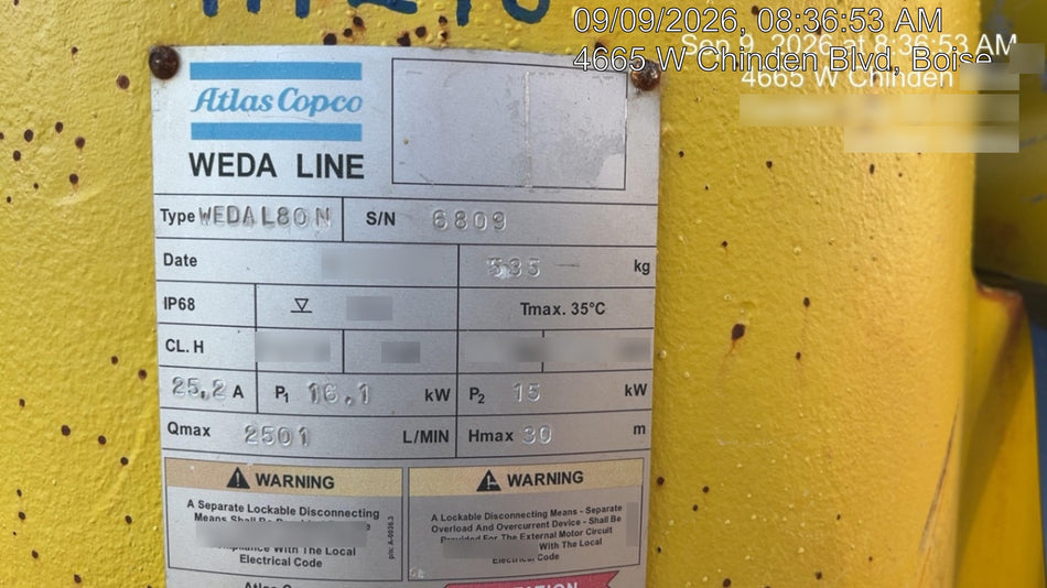 2021 ATLAS COPCO WEDA L80N