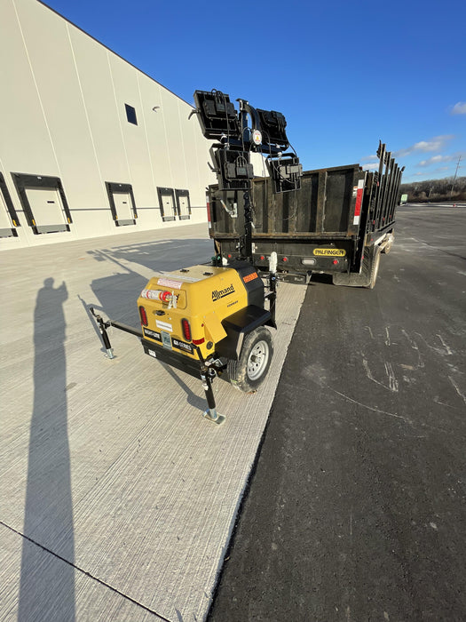 2022 Allmand NLV3GR (4) LED Light Fixture 350W, 23' Vertical Mast, 3kW Prime, Towable, ES Decals, T3