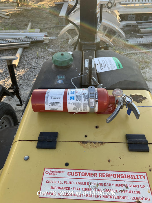 2022 Allmand NLV3GR (4) LED Light Fixture 350W, 23' Vertical Mast, 3kW Prime, Towable, Deep Sea L401, Leveling Jacks, Yanmar T4F 5.8hp