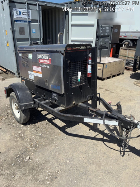 2019 Lincoln Electric Vantage 322 Welder Ready-Pak 3, Two wheel trailer, Fender and Light kit, Cable Rack