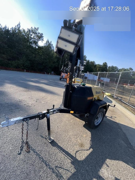 2022 Allmand NLV3GR (4) LED Light Fixture 350W, 23' Vertical Mast, 3kW Prime, Towable, Deep Sea L401, Leveling Jacks, Yanmar T4F 5.8hp