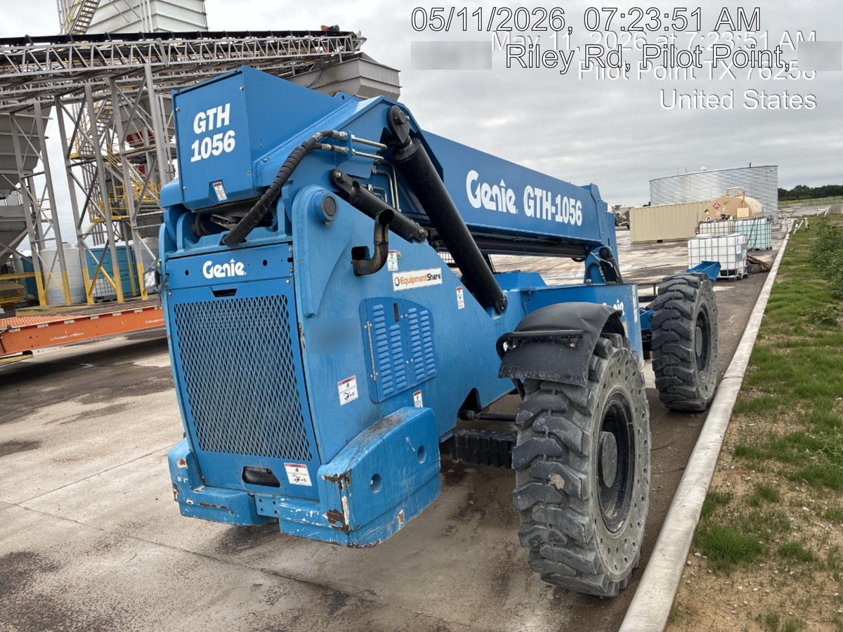 2018 Genie GTH-1056 Genie GTH-1056 w/Open ROPS, Solid Tires, Work Light/Beacon, 60" Carriage and Forks