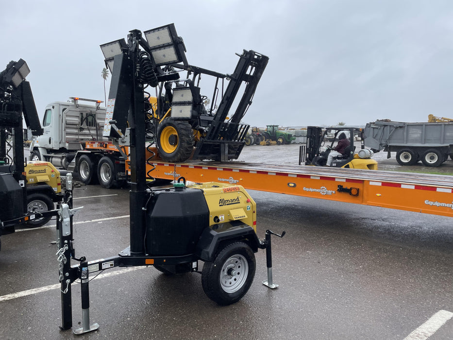 2022 Allmand NLV3GR (4) LED Light Fixture 350W, 23' Vertical Mast, 3kW Prime, Towable, ES Decals, T3