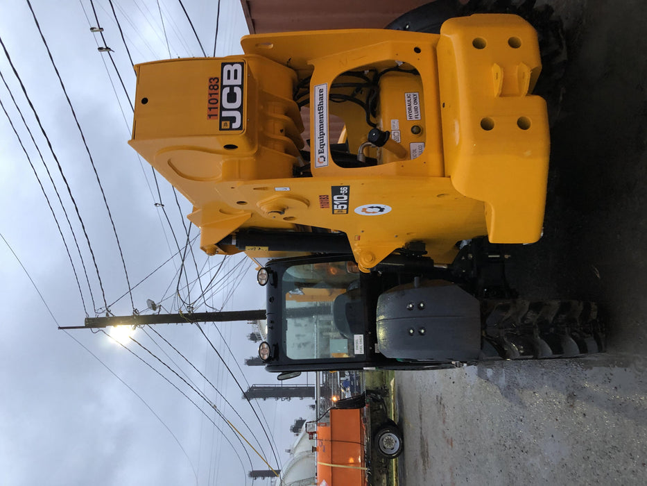 2020 JCB 510-56 Canopy, Solid Tires, Work Lights, Beacon, Aux Hydraulics, Back up Alarm, Lifting Eye, ES Decals
