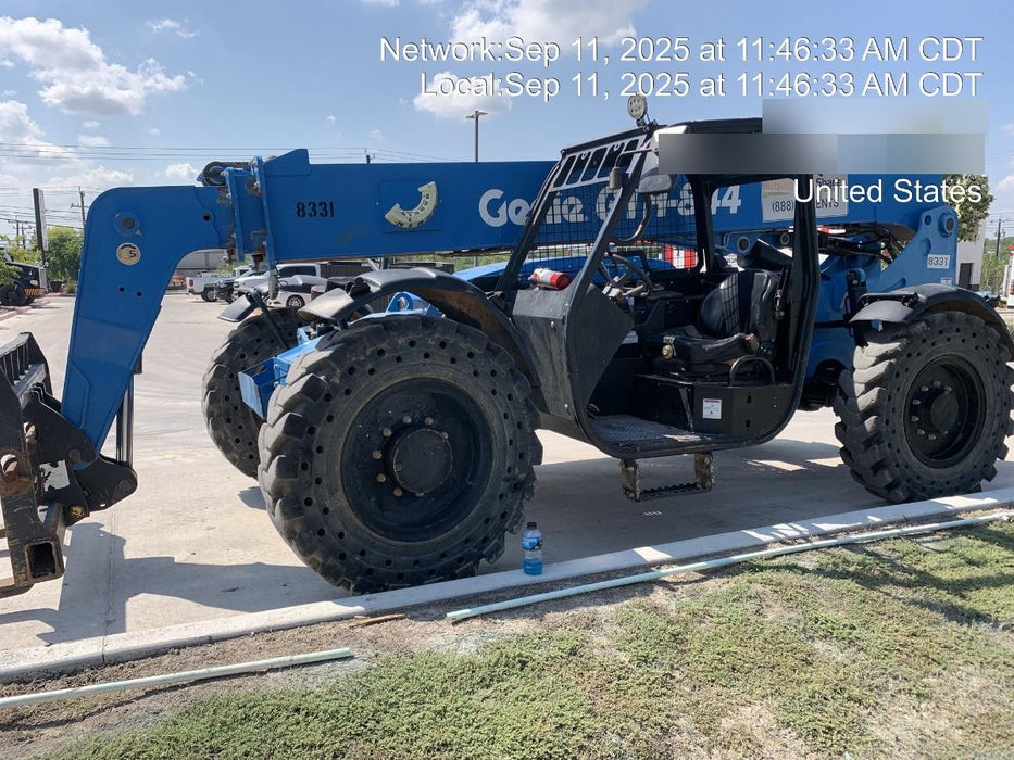 2018 Genie GTH-844 Genie GTH-844D w/Open ROPS, Solid Tires, Work Light/Beacon, 60" Carriage and Forks
