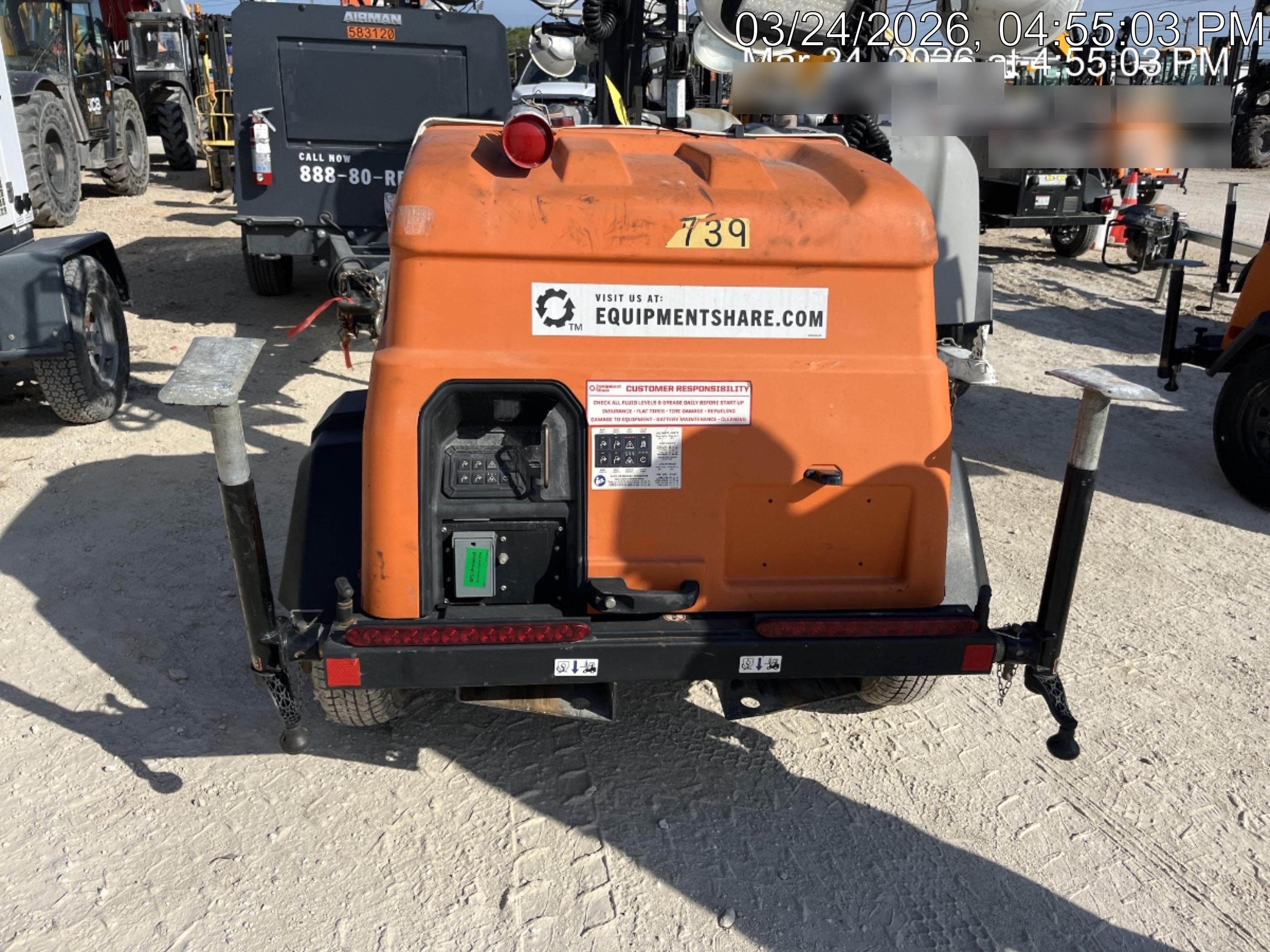 2025 Generac MLTS-4 Diesel, Mitsubishi L2E, 7.1 hp @1800 rpm, Flex Switch 120V Input, Powerzone Controller, (4) 320W LED Lights, 4kW Generator, 39.9 Gal Fuel Tank, 2" Ball, ES Decals