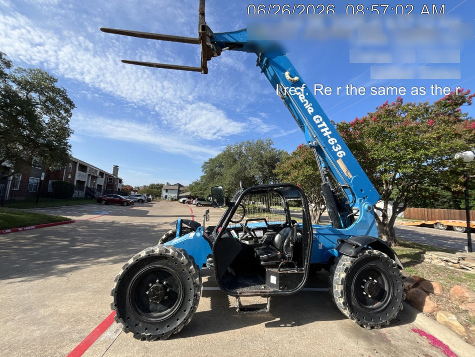 2017 Genie GTH-636 Genie GTH636 Telehandler, 48' Carriage, Solid Tires