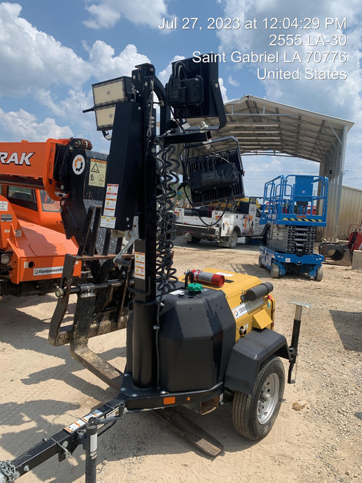 2022 Allmand NLV3GR (4) LED Light Fixture 350W, 23' Vertical Mast, 3kW Prime, Towable, Deep Sea L401, Leveling Jacks, Yanmar T4F 5.8hp