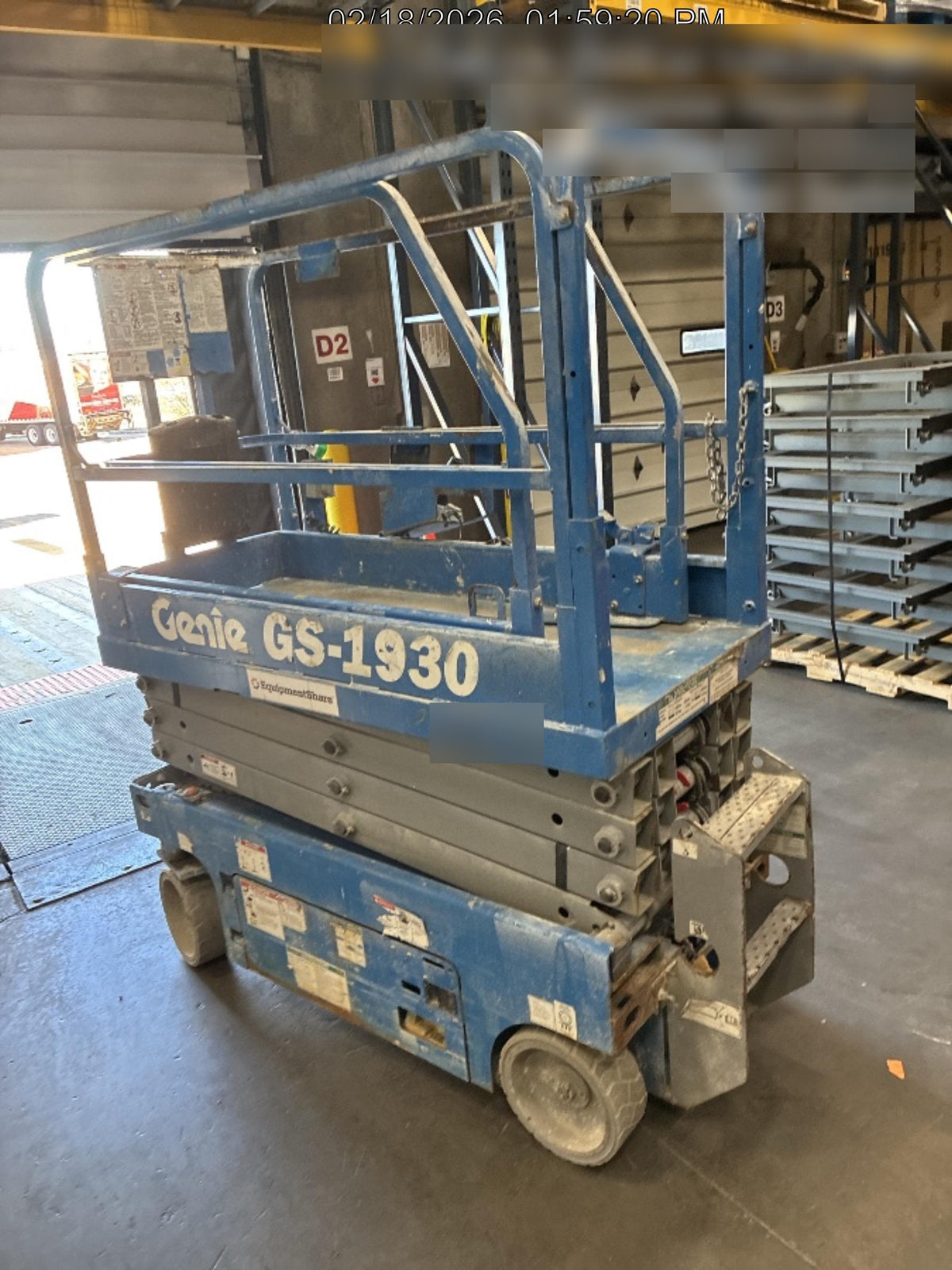 2018 Genie GS-1930 Genie GS-1930 w/Fixed Rail, Chain Entry