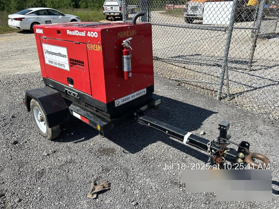 2022 Shindaiwa DGW400MDL Kubota D902 Engine, 23 HP, Dual Op Welder, Wire, Arc, Droop Stick, Tig, and CC Stick Functionality, Simulphase, 3 Phase and 1 Phase Gen Output, Single Axle NB Trlr, Slr Trckl Chrg 12V 12W, Fire Ext