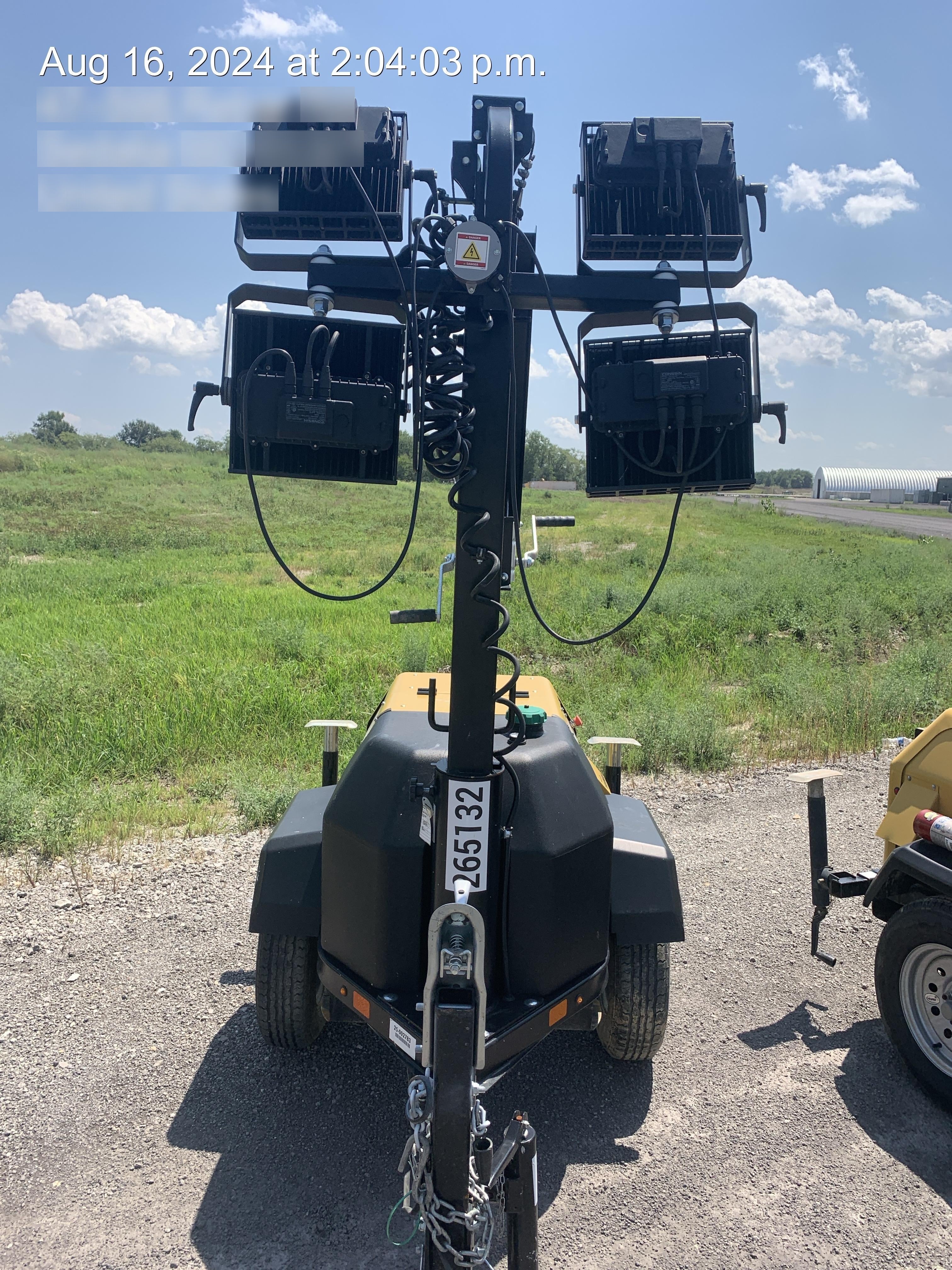 2022 Allmand NLV3GR (4) LED Light Fixture 350W, 23' Vertical Mast, 3kW Prime, Towable, ES Decals, T3