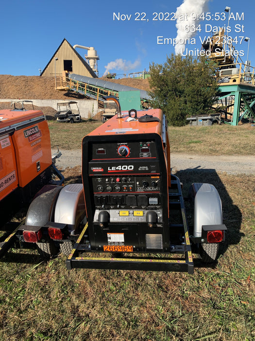 2022 Lincoln Electric LE400 Kubota V1505, Trlr, Cable Rack, Light Kit, ES Decals, T3