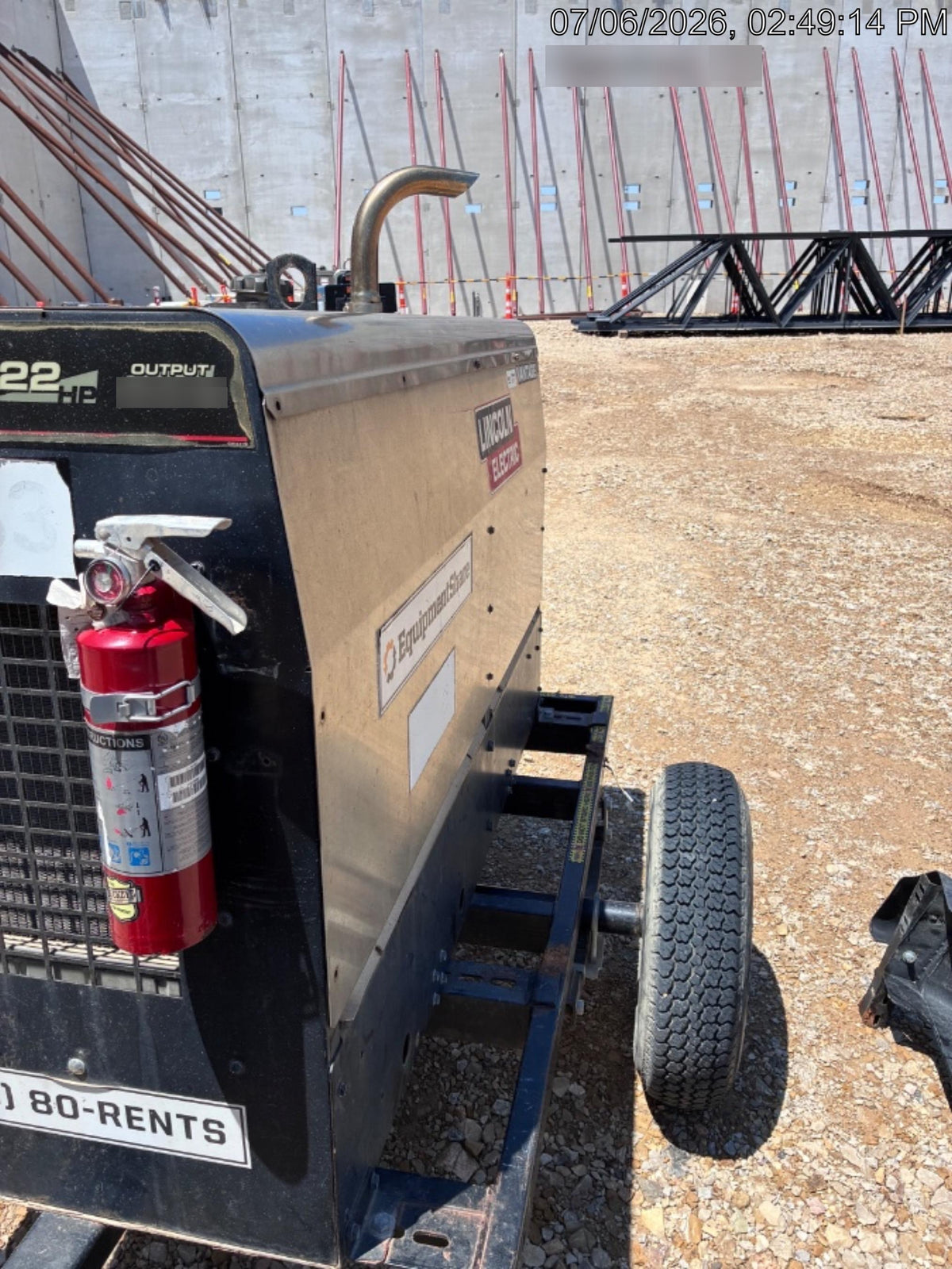 2019 Lincoln Electric Vantage 322 Welder Ready-Pak 3, Two wheel trailer, Fender and Light kit, Cable Rack