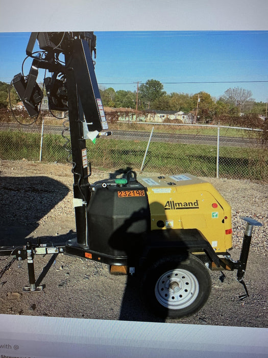 2022 Allmand NLV3GR (4) LED Light Fixture 350W, 23' Vertical Mast, 3kW Prime, Towable, Deep Sea L401, Leveling Jacks, Yanmar T4F 5.8hp