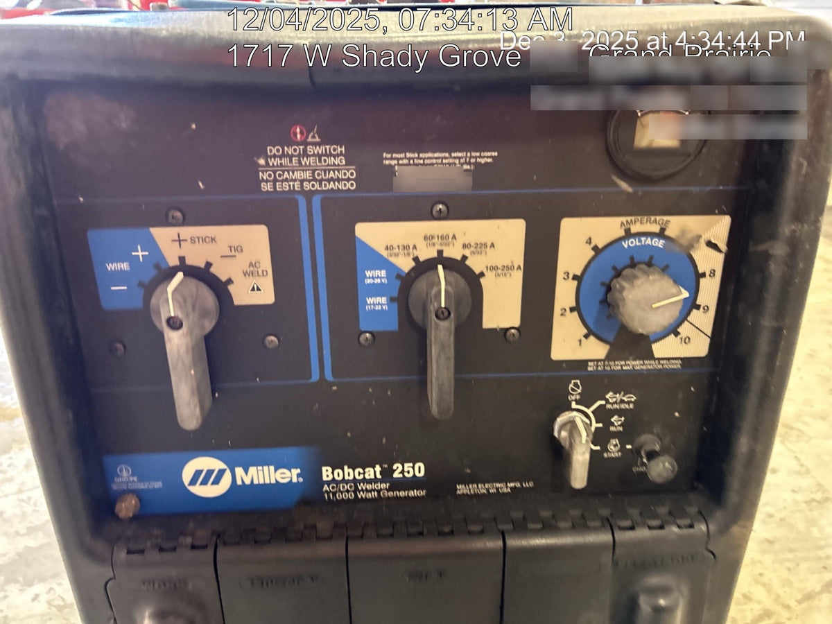 2019 MILLER ELECTRIC Bobcat 250 - Propane