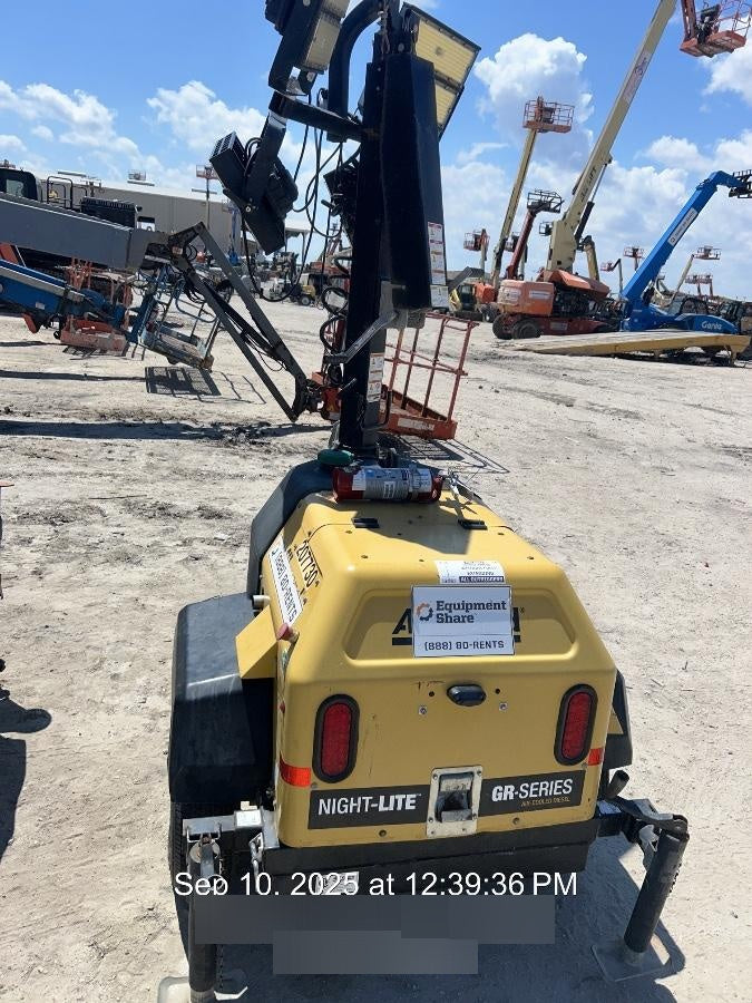2022 Allmand NLV3GR (4) LED Light Fixture 350W, 23' Vertical Mast, 3kW Prime, Towable, Deep Sea L401, Leveling Jacks, Yanmar T4F 5.8hp