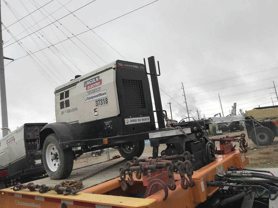 2019 Lincoln Electric Vantage 322 Ready-Pak 3, Two Wheel Trailer, Fender and Light Kit, Cable Rack