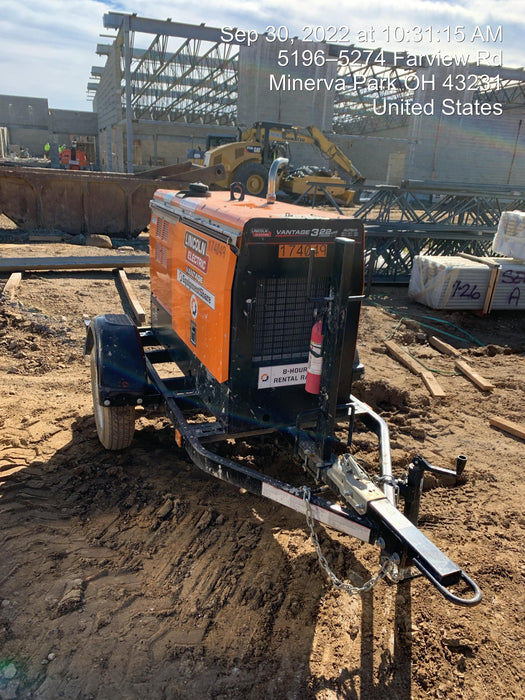 2021 Lincoln Electric Vantage 322 Vantage 322 Ready Pak 3 w/ Decals, ORANGE (includes trailer, cable rack, fender light kit) NO Telematics