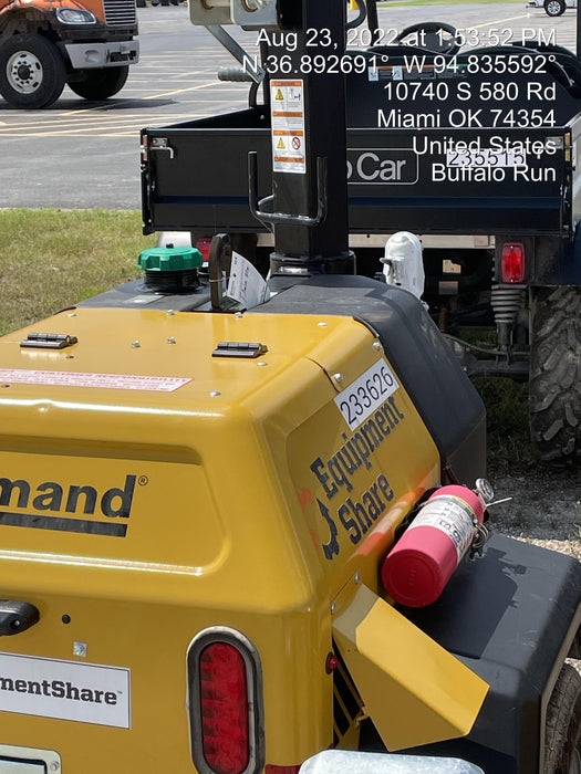 2022 Allmand NLV3GR (4) LED Light Fixture 350W, 23' Vertical Mast, 3kW Prime, Towable, Deep Sea L401, Leveling Jacks, Yanmar T4F 5.8hp