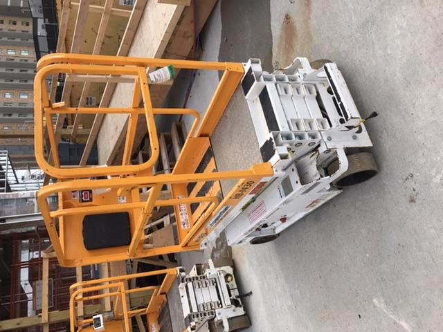 Custom Equipment HB-1430 <ul>
 <li>Hy-Brid Scissor Lift</li>
  <li>Platform capacity up to 670 lbs.</li>
  <li>Working height up to 20 ft</li>
  <li>Weighs under 1,700 lbs.</li>
  <li>Non-marking wheels </li>
</ul>
