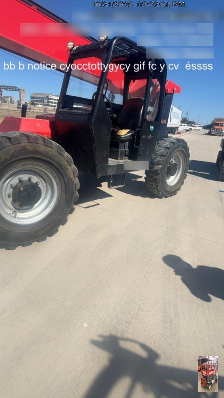 2019 Manitou MTA10055 Canopy, 120 HP, Solid Tires, Work Lights, Lift Hook, Auxiliary Hydraulics 66" Carriage and 60" Forks