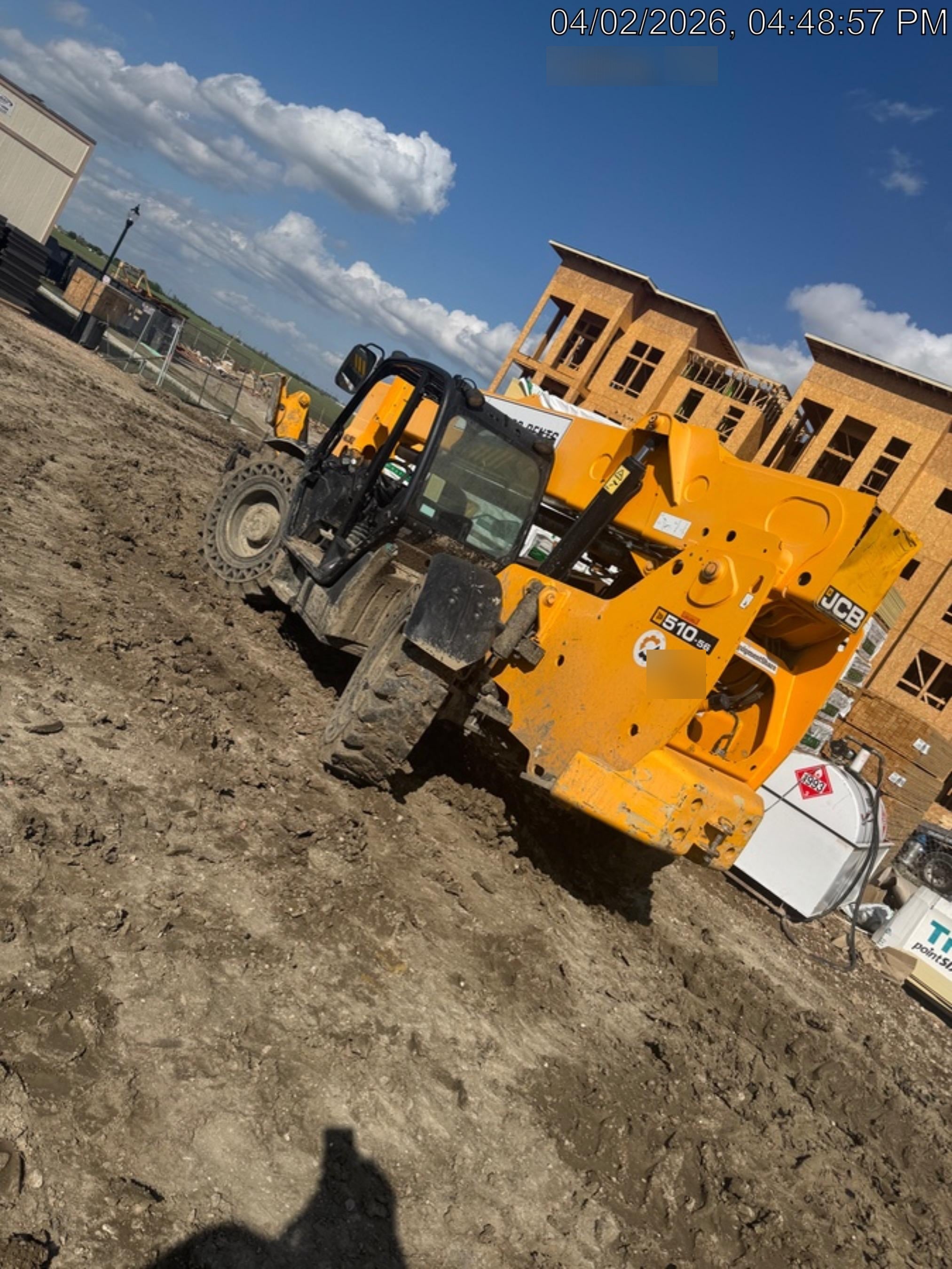 2019 JCB 510-56 Canopy, 74 HP, Solid Tires, STD Worklight, Beacon, Aux Hydraulics, Lifting Eye, Back up Alarm w/66" Carriage/60" Forks