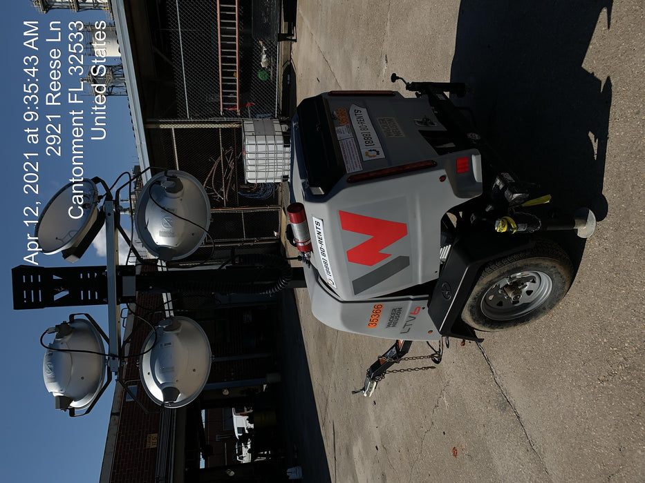 2019 Wacker Neuson LTV6L-MH Wacker Neuson LTV6L Mobile Light Tower w/Fuel Level Sensor Installed